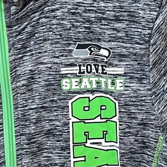 NFL Seattle Seahawks Teens Front Zip Track Jacket with Logo Sz Large  💚💙 - Picture 2 of 5